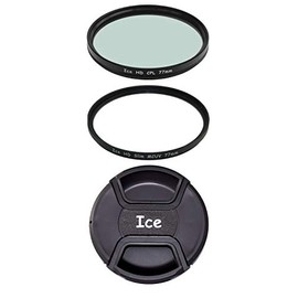 ICE 77mm Filter Set HD MC UV & CPL & Lens Cap 77 Multi-Coated