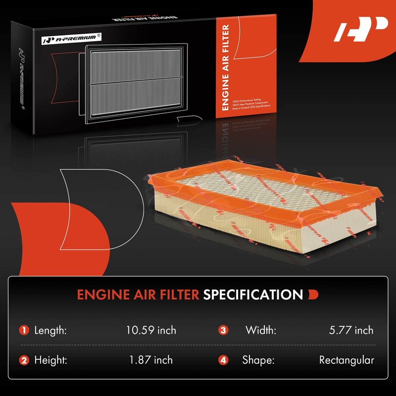 A-Premium Filtro de aire de motor 2-PC compatible con Ford