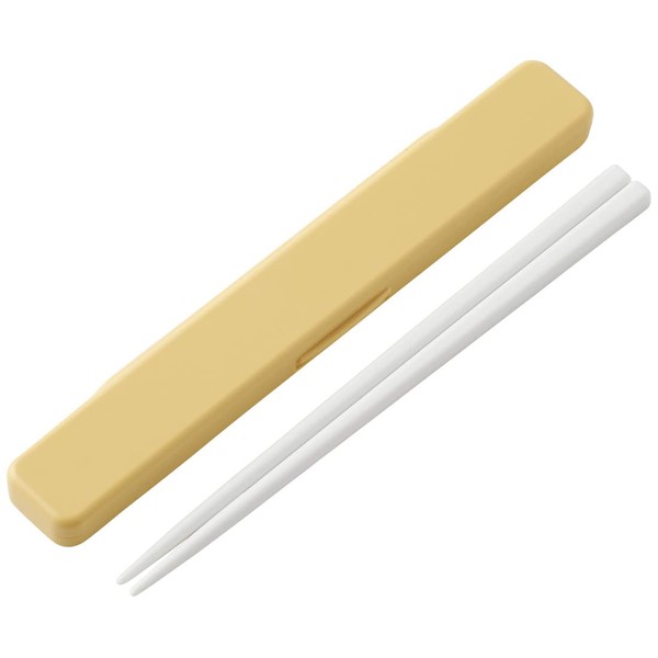 Skater ABC3AG-A Chopsticks & Chopsticks Case Set, 7.1 inches (18 cm), Antibacterial, Dullness, Yellow, Made in Japan