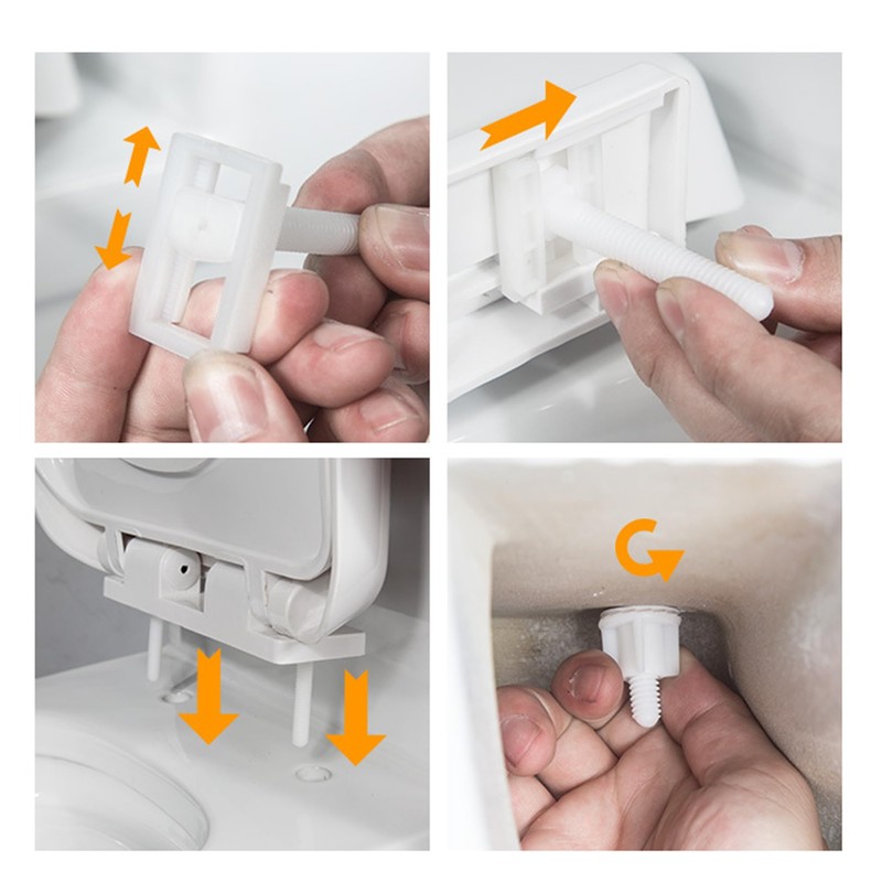 Rectangular Seat Hinge Bolt Screws Plastic Fixing Hinge with Nut