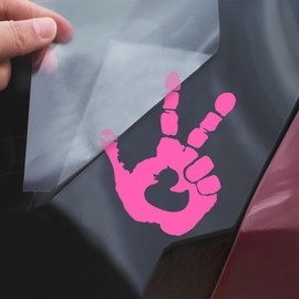 Hand Wave Duck Car Decal Funny Cute Goose Animal Meme Joke Humor Decals,Car Fuel Tank Cap Sticker, Window Bumper Stickers, Car Accessories Vinyl Waterproof 5 Inch Decal Gift for Mom Dad Friend