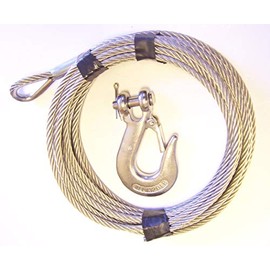 Advantage Stainless Steel Winch Cable 1/4", 7x19, 50 ft with 5/16" Stainless Steel Clevis Slip Hook