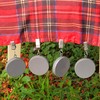 TwoFish Home Set of 4 Gray Round Pendant Resin Tablecloth