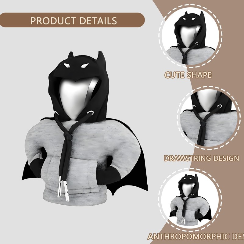 louuuou 1 PC Bat Gear Stick Hoodie, Creative Gear Stick
