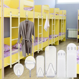 Colingmill 17 Pcs Dorm Clear Variety Adhesive Wall Hook Pack, Including 5 Pairs of Picture Hanging Strips, 3 Clear Wire Hooks and 9 Wall Hooks for College Dorm Bathroom Bedroom Office