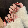 TENPAL Imperial Bridal Press On Nails Long Stiletto,Phoenix Vermeil Ruby