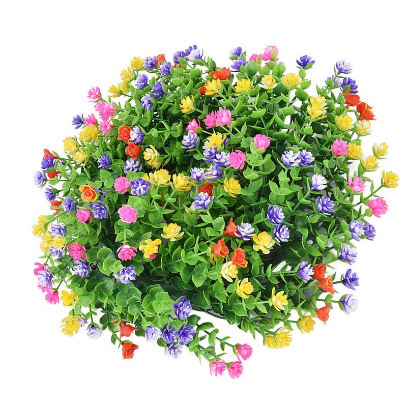 Flower Wreath Spring Babysbreath Faux Round Flower Wreath for Living