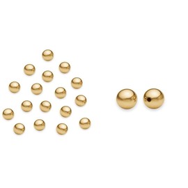 Adabele 20 Cuentas Espaciadoras Sueltas Redondas Sin Costuras de Plata de Ley Chapada En Oro Amarillo Auténtico de 5 Mm (0,2 Pulgadas) para Hacer Joyas Artesanales, Ss257-5