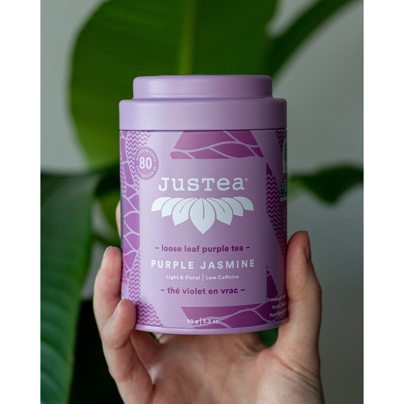 JusTea PURPLE JASMINE | Loose Leaf Purple Tea | Tin