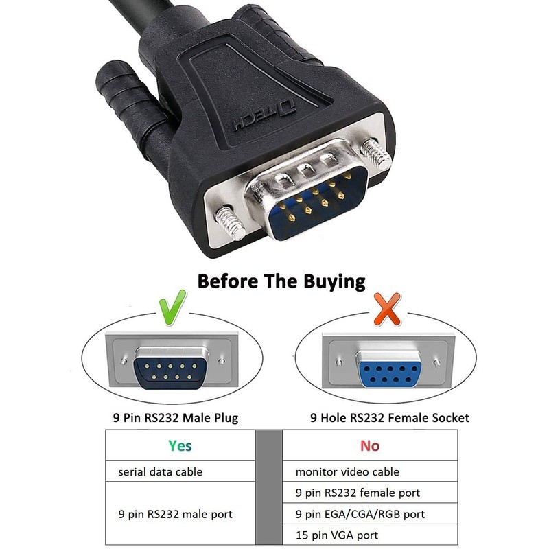DTECH DB9 to DB9 RS232 Serial Cable Male to Male