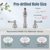 Aolemi Brushed Nickel 3 Holes Widespread Bathroom Sink Faucet 8