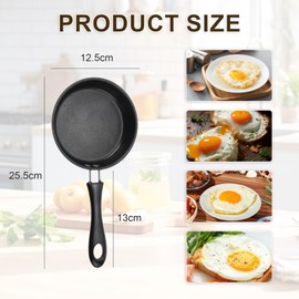 Mini Nonstick Egg & Omelet Pan – 4.7” Single Serve Frying Pan/Skillet, Diamond Infused, Multipurpose Pan Designed for Eggs, Pancakes, Dishwasher Safe