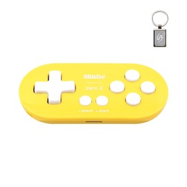 Mcbazel 8Bitdo Zero 2 Bluetooth Gamepad Wireless Controller for NS Switch/Windows/Android/macOS/Steam/Raspberry Pi (Yellow Edition) with Keychain
