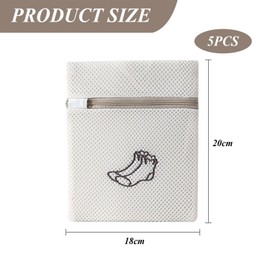 FFDHWU 5 Pieces Sock Washing Bag, Anti-Deformation Sock Washing Bag, Sock Washing Protective Bag, Mesh Sock Washing Bag, Washing Machine Accessories