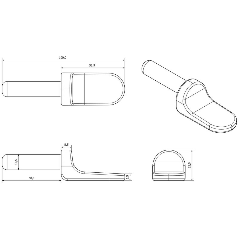 Tailboard Hinge Gudgeon Pin for Truck Trailer Horsebox Dropside 2