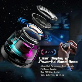 Portable Magnetic Wireless SpeakerG200 with RGB Light, Premium SoundQuality,Phone Stand Gaming Speaker, BT 5.2 forMetal Surface,Suitable for Android, lOS, ALLsystem,lPX5 Waterproof for Shower, Perfect forOutdoor Cycling & Gaming,Christmas Gift