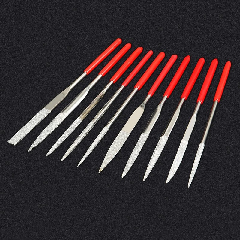 10 Pack Diamond Files Set, Mini Needle Jewelry File, Carbon
