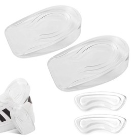 3 Paar Fersenpolster Schuheinlagen Erhöhung,Silikon Gel Fersenkissen für Schuhe Einlegesohlen,1/2/3cm Schuherhöhung Einlagen Geleinlagen für Schuhe Damen,Fersenkeil Achillessehne+1 Paar Heel Pads