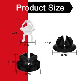 Mearo 30PCS Hood Prop Rod Holder Clips, Car Engine Hood Stay Clips, Hood Support Prop Rod Holder, Black White Hood Rod Clip Compatible with 91503-SS0-003, Hood Car Grommet Clips for Most Cars