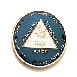 Recovery Line 25 Year AL-Anon Medallion - Al-Anon Blue Tri-Plate Medallion, Chip, Coin, Token