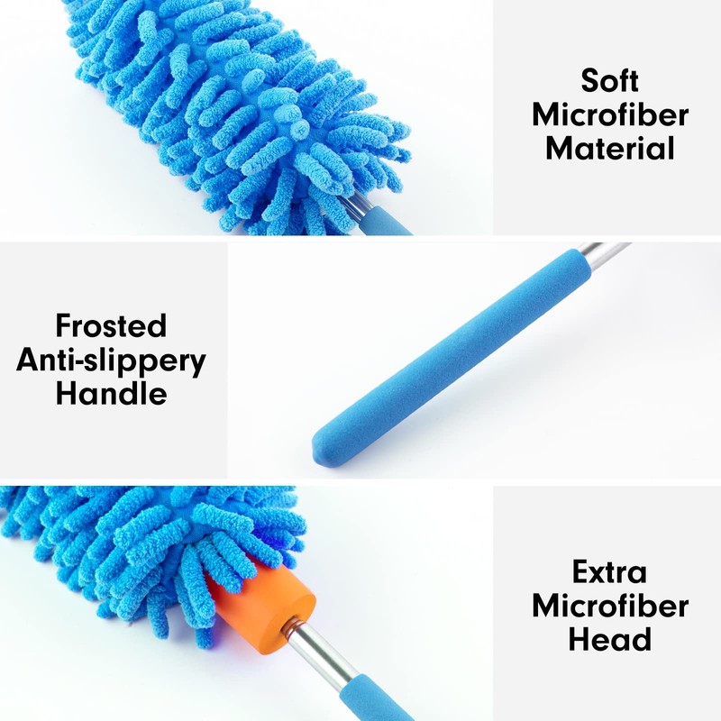 Microfiber Duster for Cleaning, Tukuos Hand Washable Dusters with 2pcs