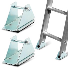 Anti-Skid Shoe Kit for Extension Ladders, Rubber Padded Feet Ladder Replacement Safety Shoe Kit, Feet Foot Pads, Cover for Extension Ladder Feets Accessories Parts(Color:Silver)