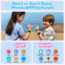 Smart Watch for Kids, 1.85" Fitness Tracker with Heart Rate, Sleep Monitor, IP68 Waterproof Smartwatches with Video Music, Pedometer, Game, NO APP/Phone, Gift for Boys Girls. (Classic, Silver)