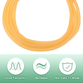 M METERXITY Natural Latex Rubber Tubing, 1/4" [6mm] ID x 11/32" [9mm] OD 3ft Length Latex Hose Tube for Home/Laboratory/Sporting, Highly Elastic Band Tubes [Yellow]