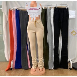 WHITE THICK STACKED SWEATS - Size: ADULT X-LARGE