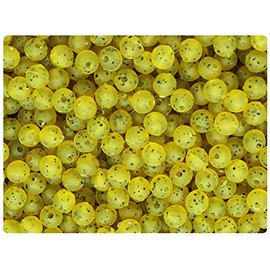 BeadTin Lure Yellow Frosted w/Black Flakes 6mm Round Plastic Beads (500pcs)