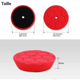 SPTA Mini Polierschwamm, 9tlg 80mm Hex-Logic Polierschwämme mit Polierfell und Polierteller Polierpad M14 Adapter Bohren für exzentrische Poliermaschine schleifmaschine -FLPS3MIX