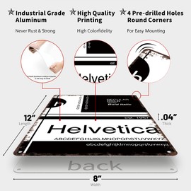Vintage Metal Sign Helvetica Typography Poster Retro Tin Signs Funny Aluminum Sign For Man Cave, Garage, Living Roome, Cafe And Pub Decoration 8 X 12 Inch