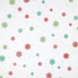 Just Snowflakes Red Green Foil Christmas Printed Patterned Tissue Wrapping Paper Luxury 5 Sheets