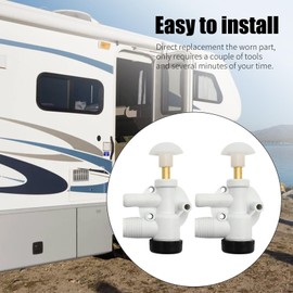UOIENRT 2Pcs 385314349 RV Water Valve Assembly Camper Trailer Toilet Repair Kit Replacement for Dometic Sealand EcoVac Vacuflush Pedal Flush Toilets
