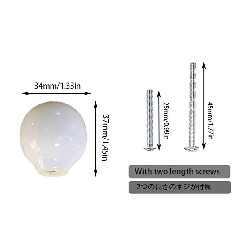 UULU 6Pcs White Ceramic Knobs Round Drawer Pulls Vintage Spherical