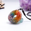 Tan Ran 7 Chakra Glass Rodin Coil Pendant Necklace