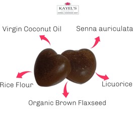 Kayel's Flaxseed Facial Soap Anti-Aging 30g Heart-Shaped Dark Bar Soap with Flaxseed & Natural Oils for Glowing Skin and Deep Cleansing.