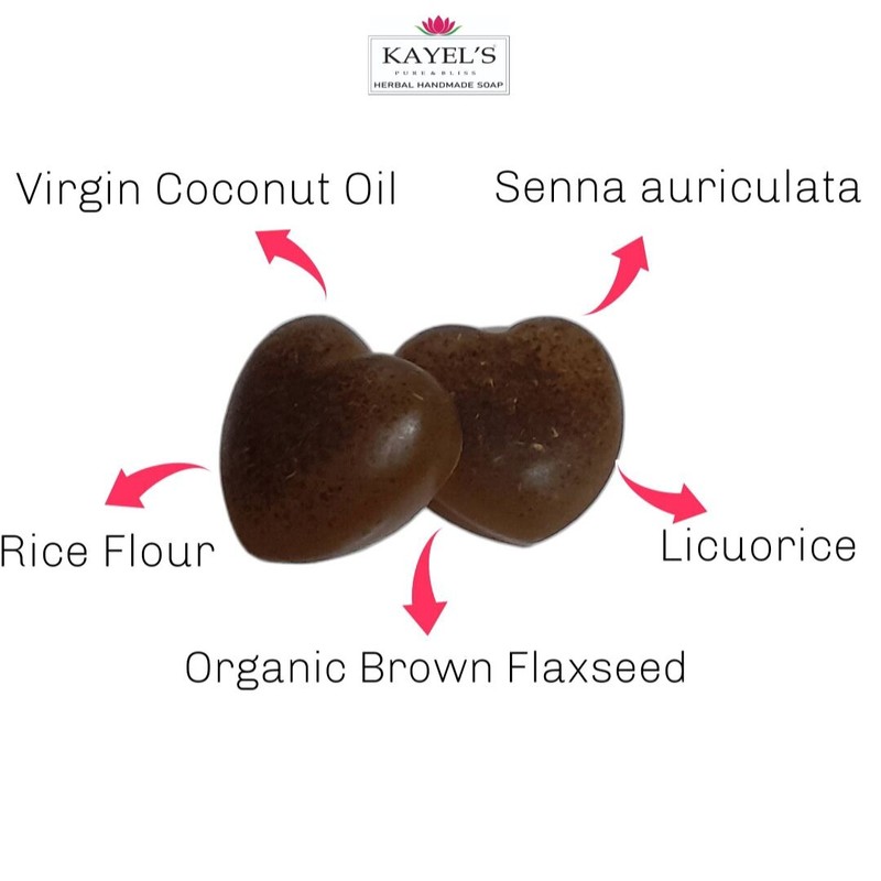 Kayel's Flaxseed Facial Soap Anti-Aging 30g Heart-Shaped Dark Bar Soap