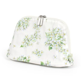 Style Decor W1005710 Round Pouch, Women's, Cute, Cosmetics, Scandinavian Cosmetic Pouch, L, Jasmine, White