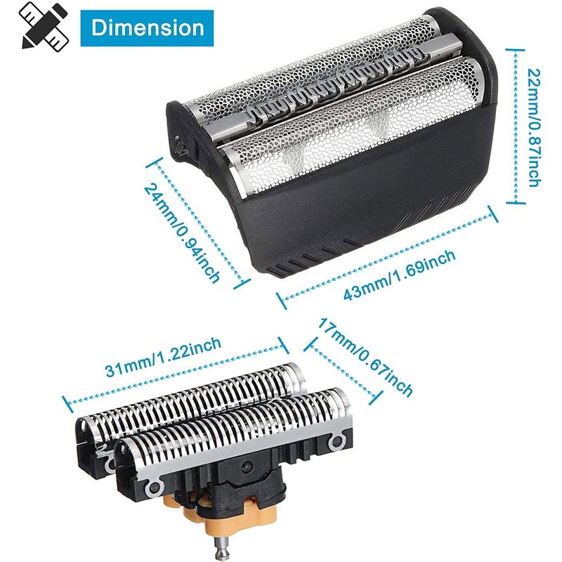 30B Replacement Foil and Cutter Head Compatible with Braun Series