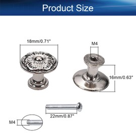 Yinpecly Vintage Cabinet Drawer Pull Handles 0.7" Mini Zinc Alloy Knobs for Jewelry Box Gift Case Necklace Case Dresser Drawer Cupboard 5pcs