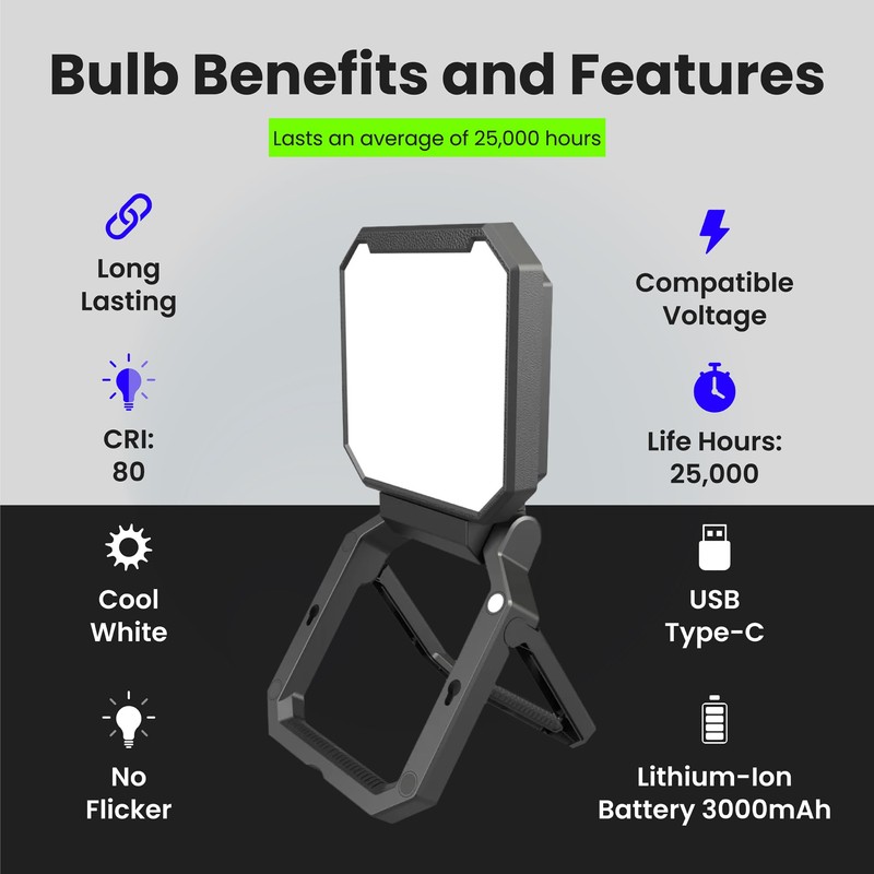 Feit Electric Portable LED Work Light, 360° Rotating Head, 3