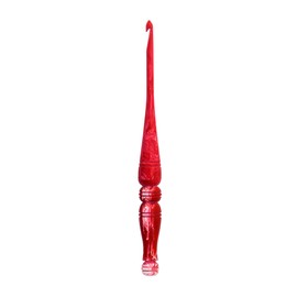 Divit Shilp Beta Ergonomic Handle Crochet Hooks | Handcrafted 7’’ Resin Crochet Hook Knitting Needle, Craft Yarn Weave | Best Gift! (Red, 4 mm)