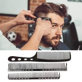 Yuehuamech 3 Piece Hair Combs Set Aluminium Professional Barber Comb Set Salon Combs Black Fine and Wide Teeth Fine and Wide Teeth Hair Combs for Men Women Hair Cutting Styling