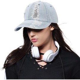 Unisex Ripped Distressed Denim Baseball Cap Trucker Hat Adjustable