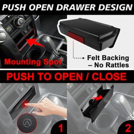 Muslogy Console Storage Drawer Compatible with Toyota 4Runner 2014-2022 2023 2024 Accessories Center Console Organizer Insert Cubby Storage Box With Anti-Slip Mat (One-Touch Self-Locking Mechanism)