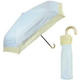 Women's Folding Umbrella, Sun Umbrella, Sun or Rain, Lightweight, Ribs, 21.7 inches (55 cm), Inner Coating, 99.9% UV Protection, UPF50+, Heat Shield, Stylish, Organza Gold, J Handle, Ruffle, Saxophone