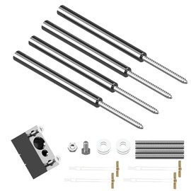 Floating Shelf Hidden Bracket 5" (4 PCS) - Hidden Supports for Wooden Floating Shelves - Drywall Mount or Stud Mount with Included Drill Guide and Steel Hardware