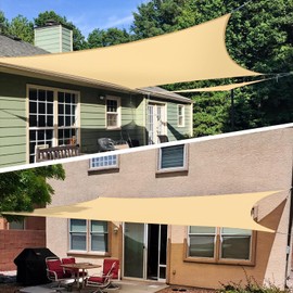 TANG Sunshades Depot 16'x23' Sand Sun Shade Sail for Outdoor Facility and Activities with 8 Inch Hardware Kit Rectangle UV Block Durable Fabric Outdoor Canopy Custom