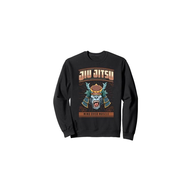 Jiu Jitsu Mind Over Muscle Grappling BJJ Samurai Gorilla Sweatshirt,